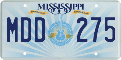 MS license plate MDD275