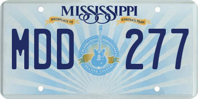 MS license plate MDD277