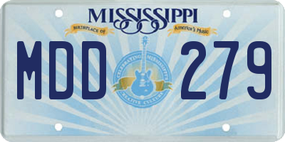 MS license plate MDD279