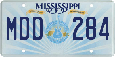 MS license plate MDD284