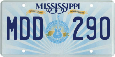 MS license plate MDD290