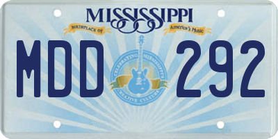 MS license plate MDD292