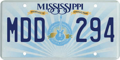 MS license plate MDD294