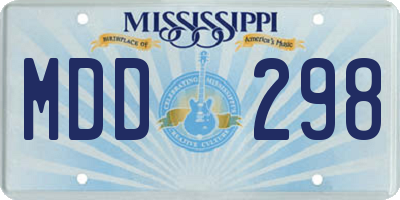 MS license plate MDD298
