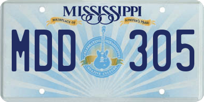MS license plate MDD305