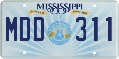 MS license plate MDD311
