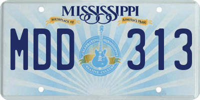 MS license plate MDD313