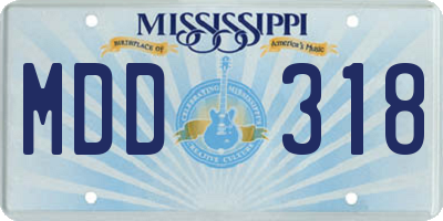 MS license plate MDD318