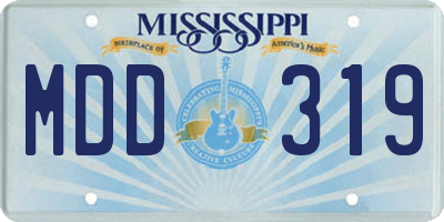 MS license plate MDD319