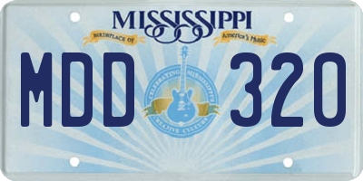 MS license plate MDD320