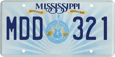 MS license plate MDD321