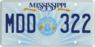 MS license plate MDD322