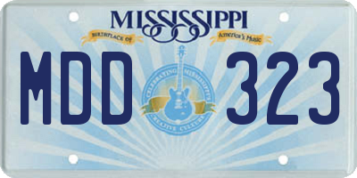 MS license plate MDD323