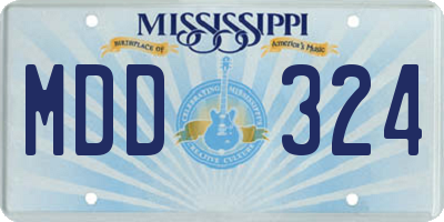 MS license plate MDD324