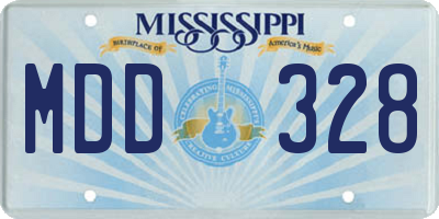 MS license plate MDD328