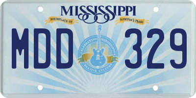 MS license plate MDD329