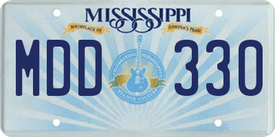 MS license plate MDD330