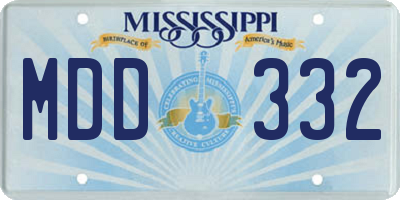 MS license plate MDD332