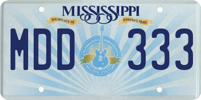 MS license plate MDD333
