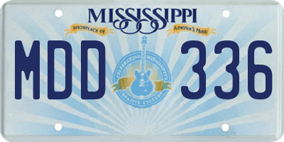 MS license plate MDD336