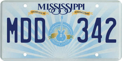 MS license plate MDD342