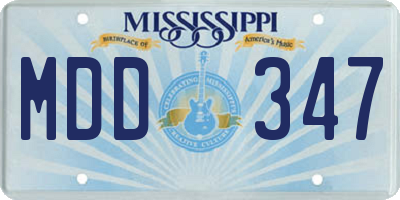 MS license plate MDD347