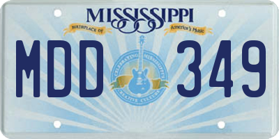 MS license plate MDD349