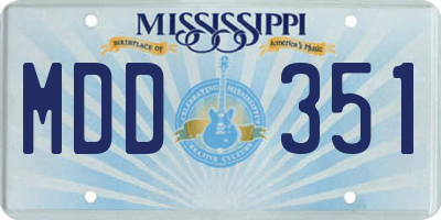 MS license plate MDD351
