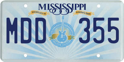 MS license plate MDD355