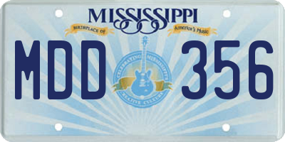 MS license plate MDD356