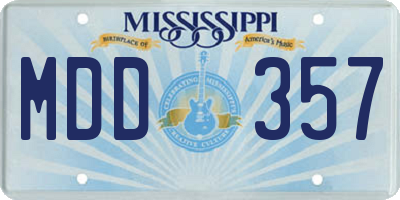 MS license plate MDD357