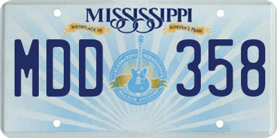 MS license plate MDD358