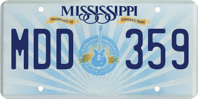 MS license plate MDD359