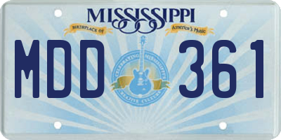 MS license plate MDD361