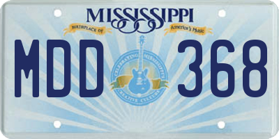 MS license plate MDD368
