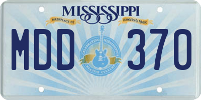 MS license plate MDD370