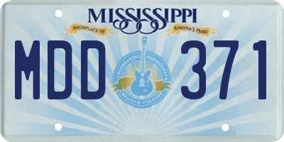MS license plate MDD371