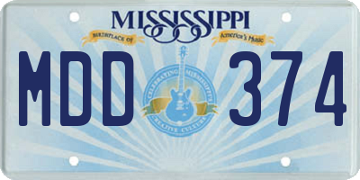 MS license plate MDD374