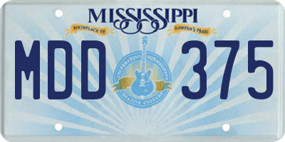 MS license plate MDD375