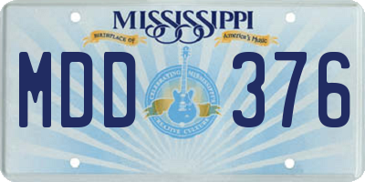 MS license plate MDD376