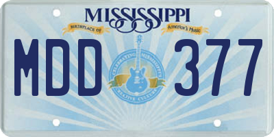MS license plate MDD377