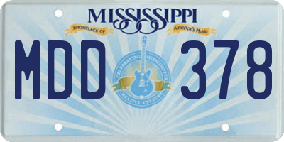 MS license plate MDD378