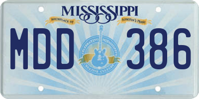 MS license plate MDD386
