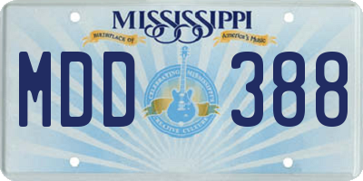 MS license plate MDD388