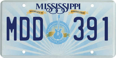 MS license plate MDD391