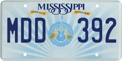 MS license plate MDD392