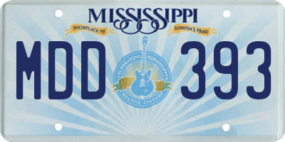 MS license plate MDD393