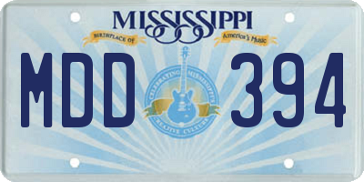 MS license plate MDD394
