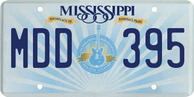 MS license plate MDD395