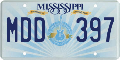MS license plate MDD397